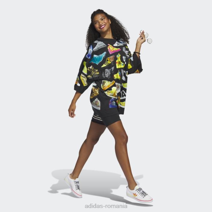 Adidas rochie neagră în tricou jeremy scott archive femei negru 2JBN16541