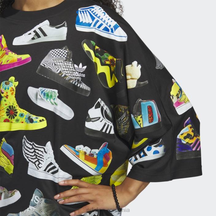 Adidas rochie neagră în tricou jeremy scott archive femei negru 2JBN16541