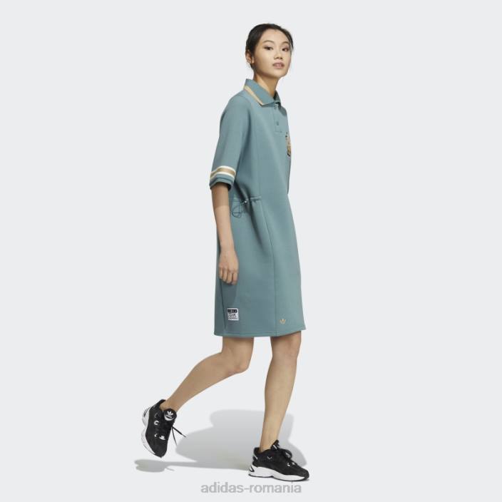 Adidas rochie polo universitară modernă smarald neclar femei smarald neclar 2JBN3025