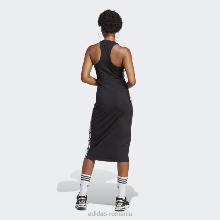 Adidas rochie tanc lunga neagra adicolor classics cu 3 dungi femei negru 2JBN16703