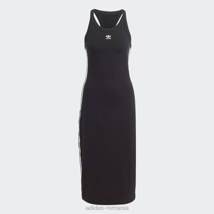 Adidas rochie tanc lunga neagra adicolor classics cu 3 dungi femei negru 2JBN16703