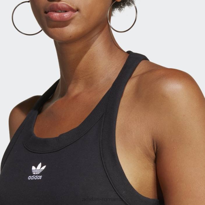 Adidas rochie tanc lunga neagra adicolor classics cu 3 dungi femei negru 2JBN16703