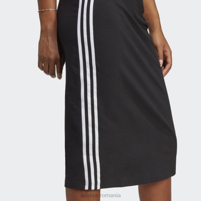 Adidas rochie tanc lunga neagra adicolor classics cu 3 dungi femei negru 2JBN16703