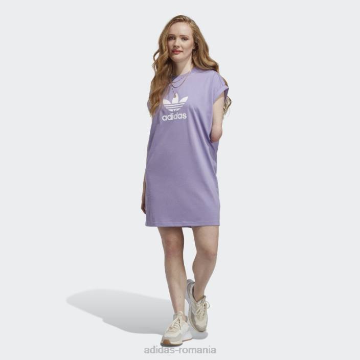 Adidas rochie trifoil lila adicolor classics femei liliac 2JBN9905
