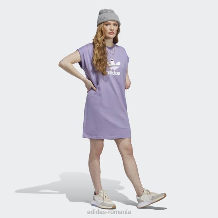 Adidas rochie trifoil lila adicolor classics femei liliac 2JBN9905