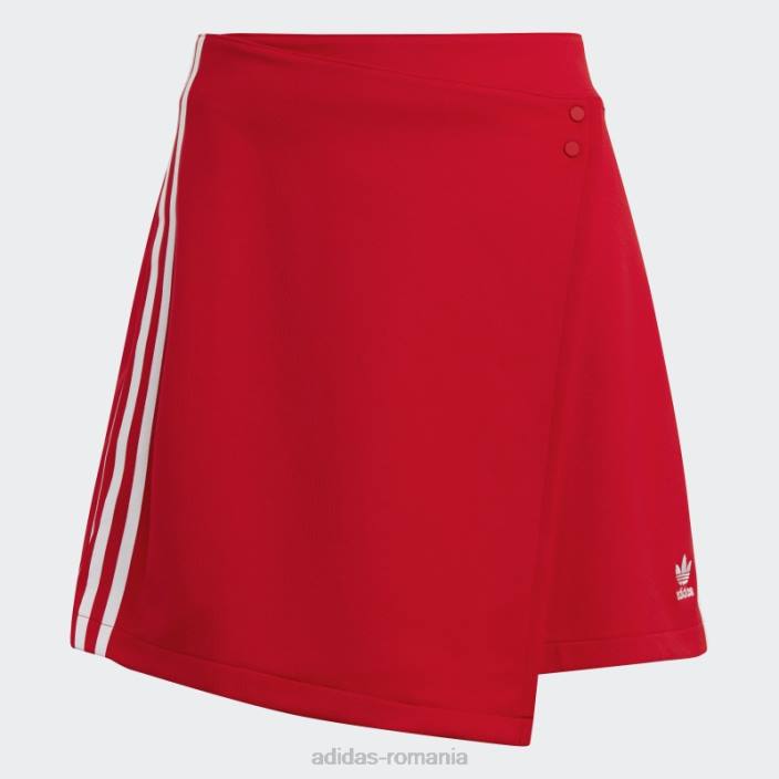 Adidas scarlet adicolor classics fustă scurtă înfășurată cu 3 dungi femei stacojiu 2JBN9047