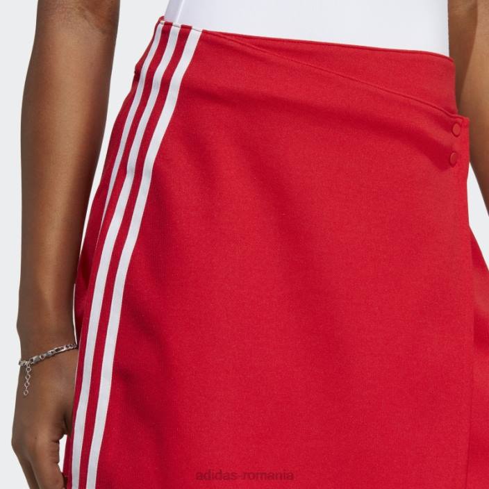 Adidas scarlet adicolor classics fustă scurtă înfășurată cu 3 dungi femei stacojiu 2JBN9047
