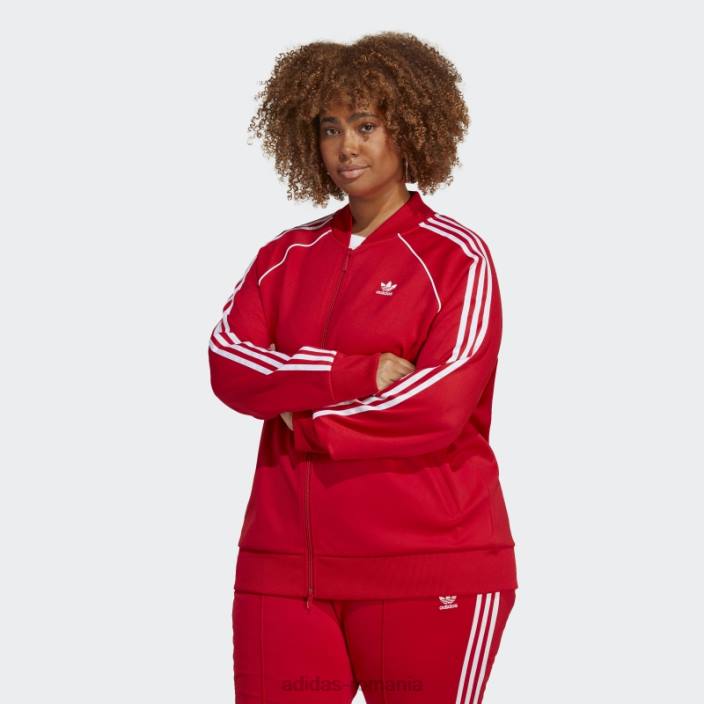 Adidas scarlet adicolor classics sst track top (plus mărime) femei stacojiu 2JBN16505