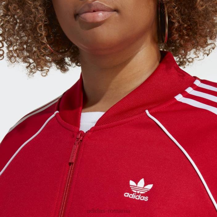 Adidas scarlet adicolor classics sst track top (plus mărime) femei stacojiu 2JBN16505