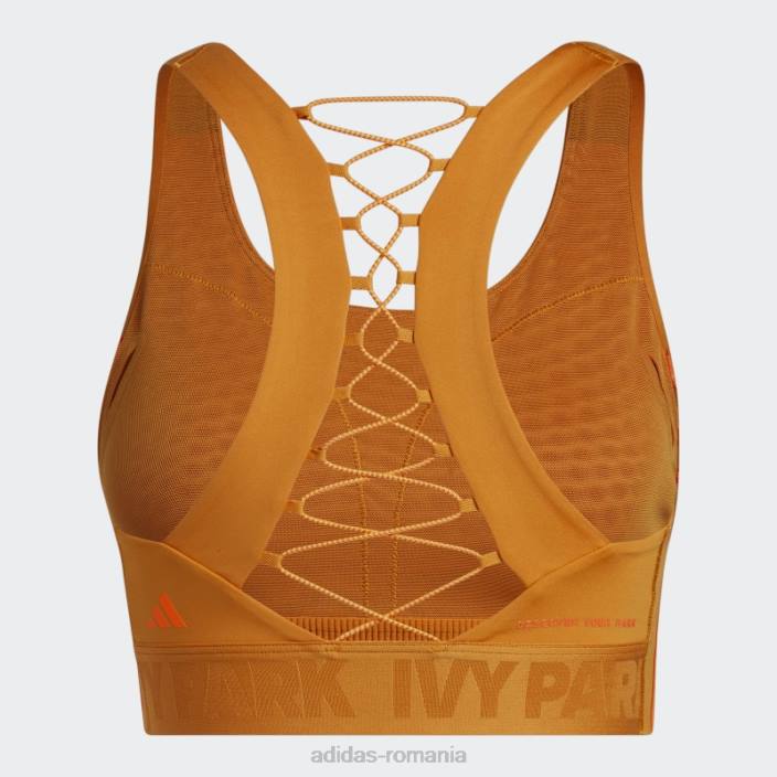 Adidas sutien cu șireturi la spate focus portocaliu femei focus portocaliu 2JBN2491