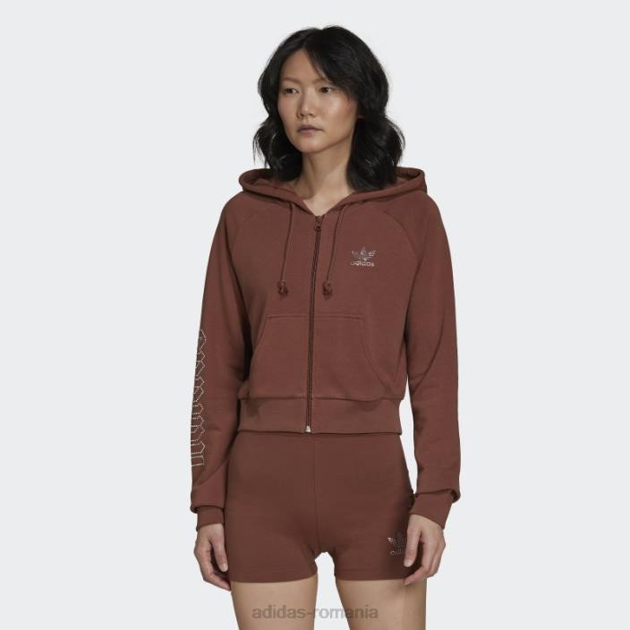Adidas top cropped de lux maro pământ 2000 femei maro pământ 2JBN17562