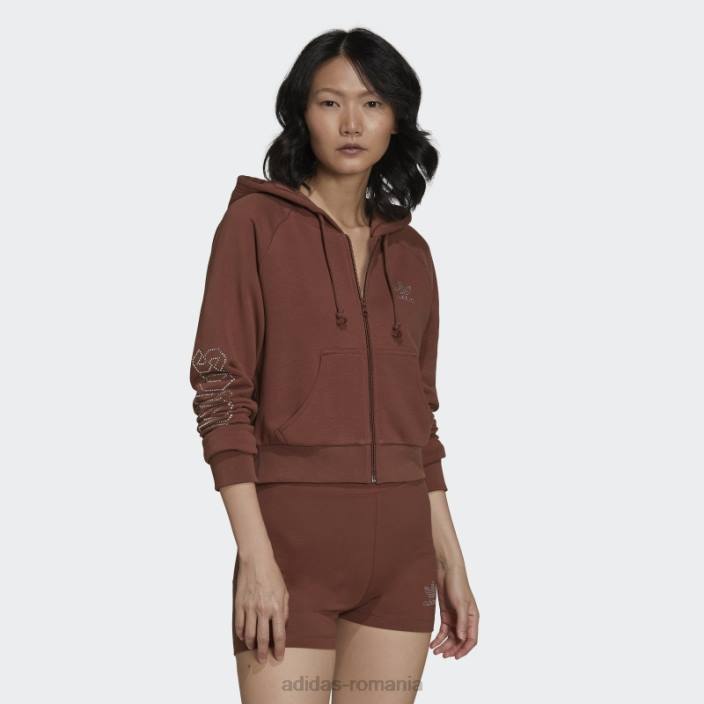 Adidas top cropped de lux maro pământ 2000 femei maro pământ 2JBN17562