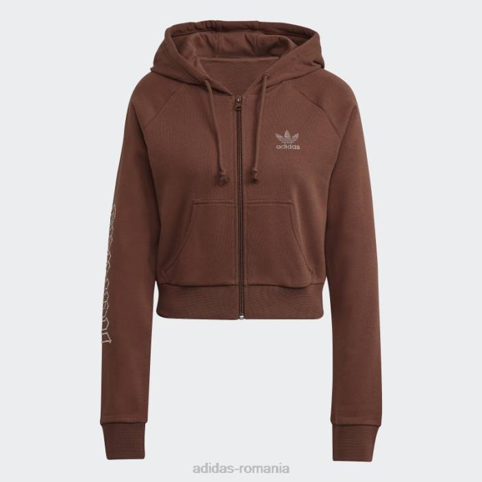 Adidas top cropped de lux maro pământ 2000 femei maro pământ 2JBN17562