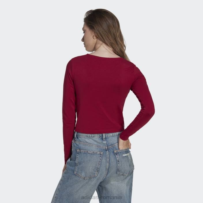 Adidas top decupat în centrul scenei burgundy femei Burgundia 2JBN16768