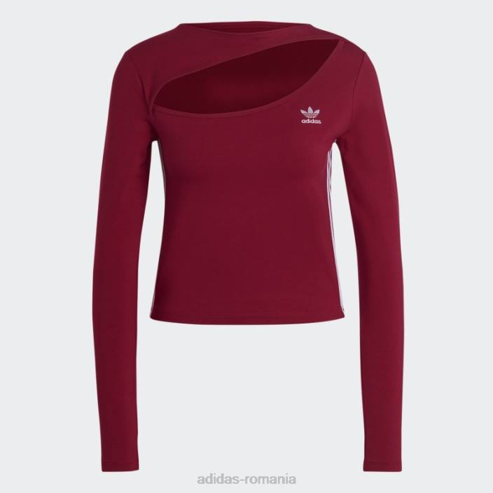 Adidas top decupat în centrul scenei burgundy femei Burgundia 2JBN16768