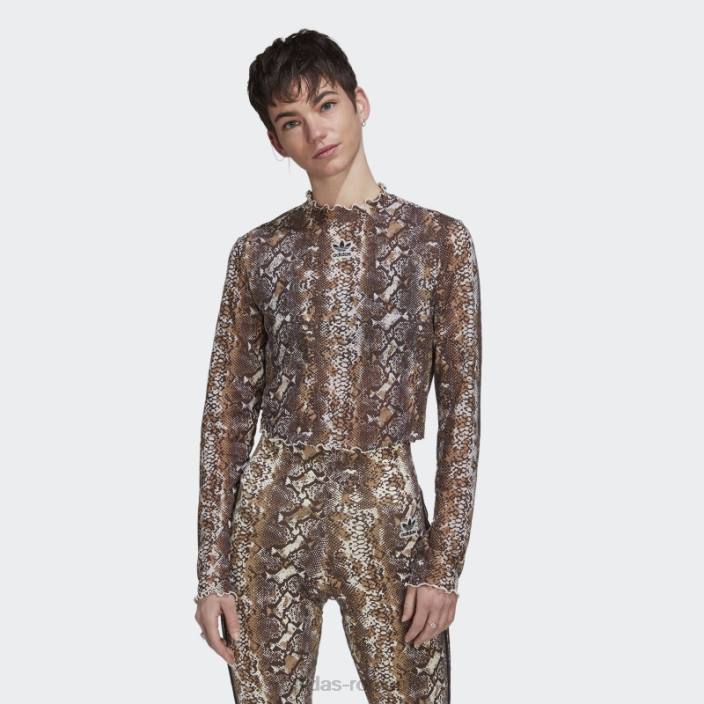 Adidas top din plasă de șarpe alb femei alb 2JBN2878