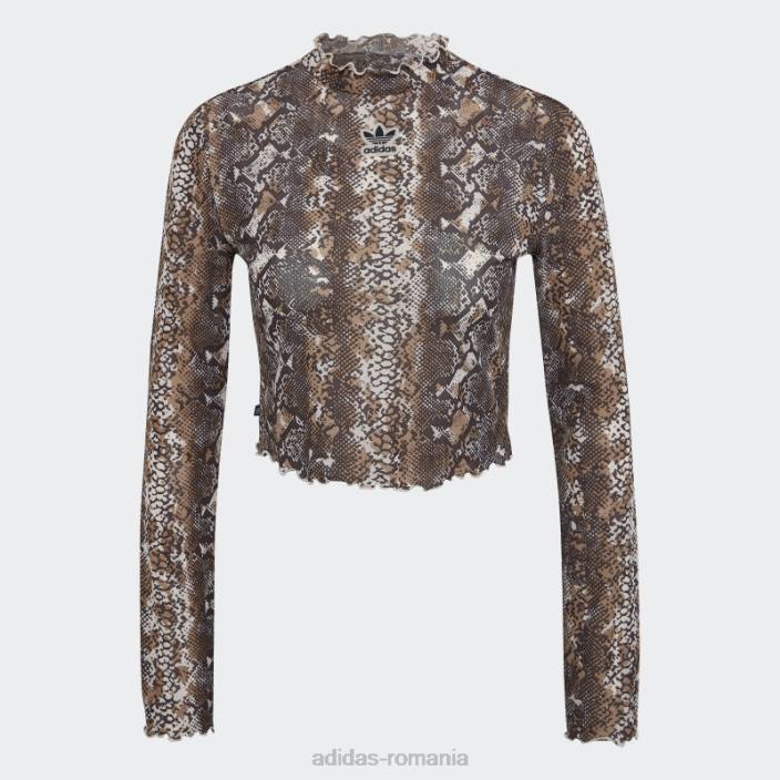Adidas top din plasă de șarpe alb femei alb 2JBN2878