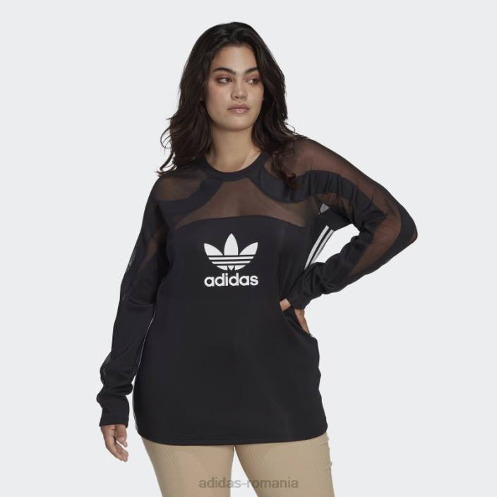 Adidas top negru din plasă centrală (mărime plus) femei negru 2JBN10541