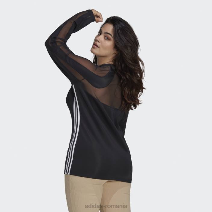 Adidas top negru din plasă centrală (mărime plus) femei negru 2JBN10541