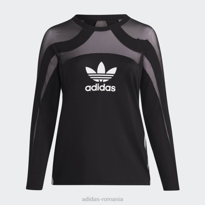 Adidas top negru din plasă centrală (mărime plus) femei negru 2JBN10541