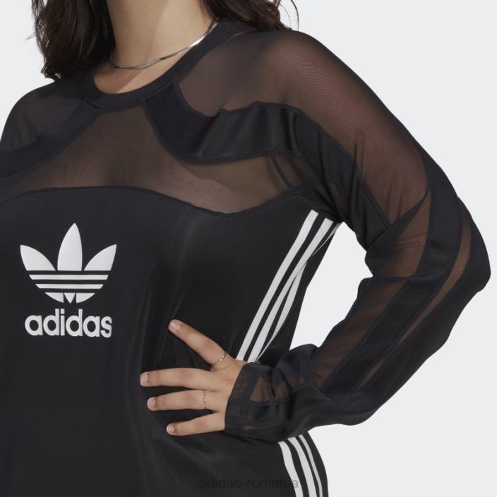 Adidas top negru din plasă centrală (mărime plus) femei negru 2JBN10541