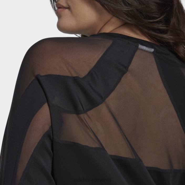 Adidas top negru din plasă centrală (mărime plus) femei negru 2JBN10541