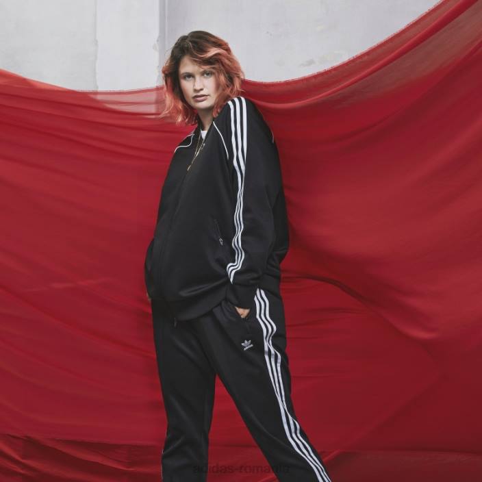 Adidas top negru primeblue sst track top (plus mărime) femei alb negru 2JBN9010