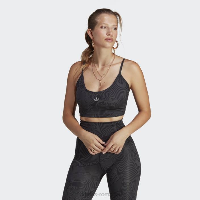 Adidas top sutien cu imprimeu marmură carbon femei carbon/negru 2JBN9365