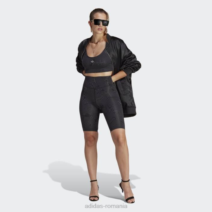 Adidas top sutien cu imprimeu marmură carbon femei carbon/negru 2JBN9365