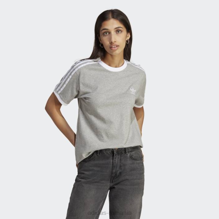 Adidas tricou adicolor classics cu 3 dungi gri mediu femei gri mediu 2JBN17467