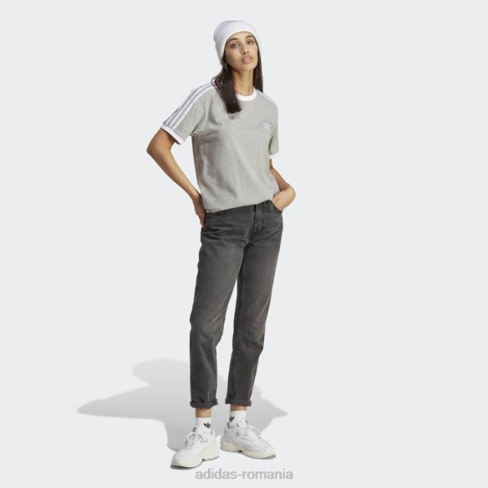 Adidas tricou adicolor classics cu 3 dungi gri mediu femei gri mediu 2JBN17467