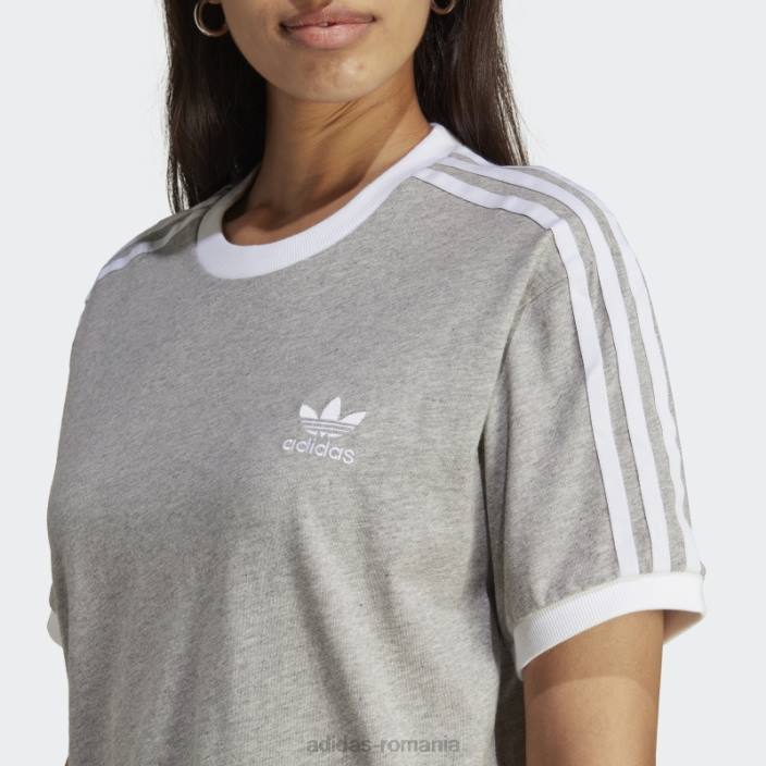 Adidas tricou adicolor classics cu 3 dungi gri mediu femei gri mediu 2JBN17467