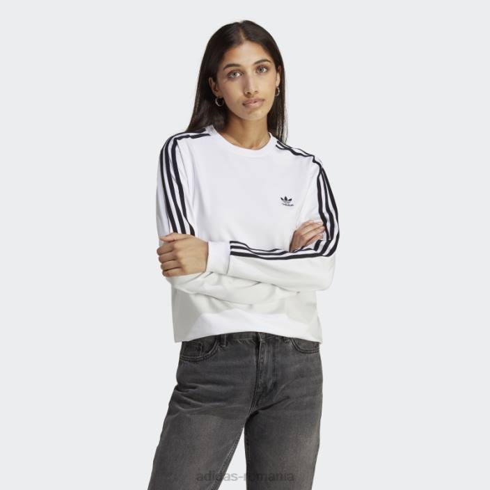 Adidas tricou alb adicolor classics cu mânecă lungă adidas femei alb 2JBN9363