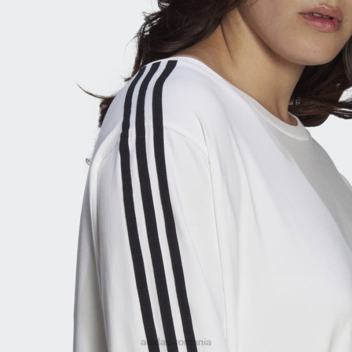 Adidas tricou alb adicolor classics cu mânecă lungă (plus mărime) femei alb 2JBN9856