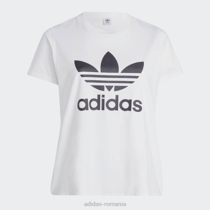 Adidas tricou alb adicolor classics trefoil (mărime plus) femei alb 2JBN17482