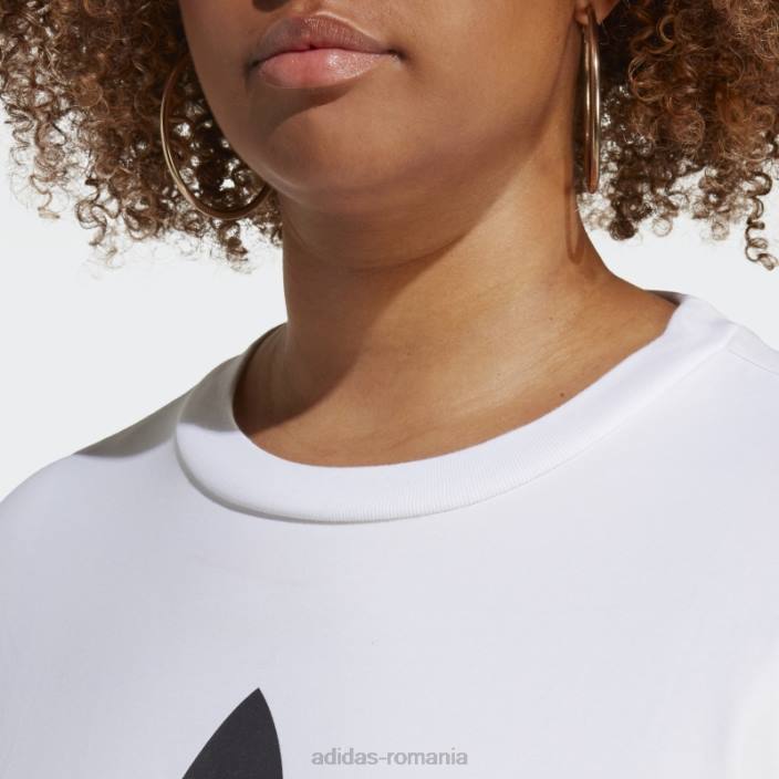 Adidas tricou alb adicolor classics trefoil (mărime plus) femei alb 2JBN17482