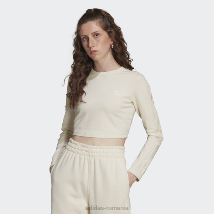 Adidas tricou alb cu mânecă lungă decupată femei alb 2JBN10576