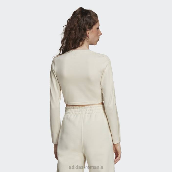 Adidas tricou alb cu mânecă lungă decupată femei alb 2JBN10576