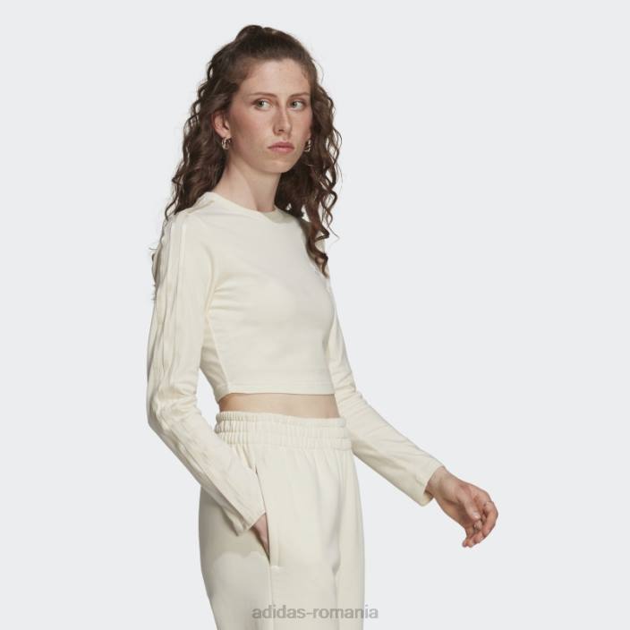 Adidas tricou alb cu mânecă lungă decupată femei alb 2JBN10576