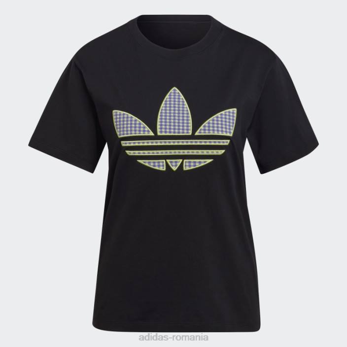 Adidas tricou cu aplicare trefoil negru femei negru 2JBN17564