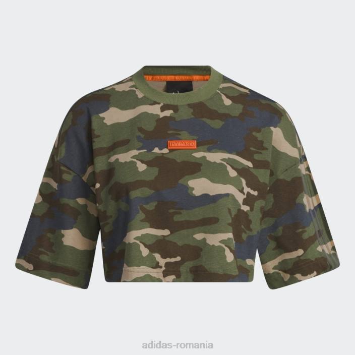 Adidas tricou cu imprimeu camo femei imprimeu camo 2JBN2531