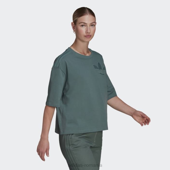 Adidas tricou cu plasture trefoil tech emerald adidas femei smarald tehnologie 2JBN10578