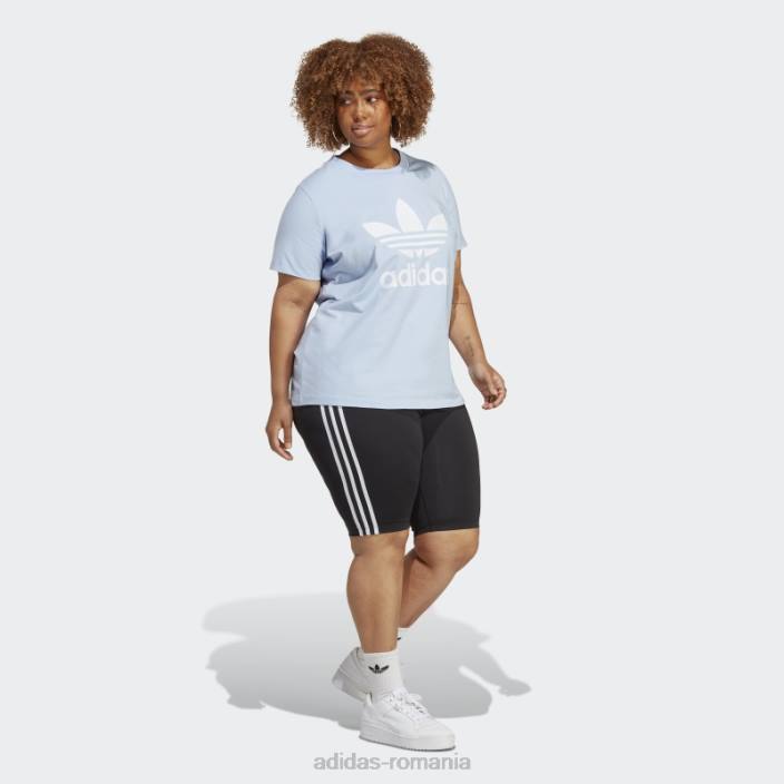 Adidas tricou cu trefoil adicolor classics albastru (mărime plus) femei zori albastre 2JBN10126