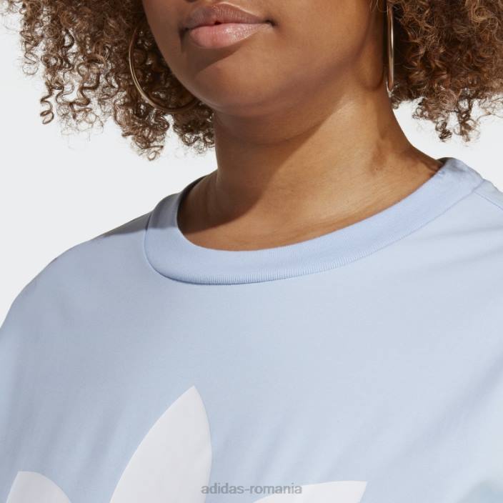Adidas tricou cu trefoil adicolor classics albastru (mărime plus) femei zori albastre 2JBN10126