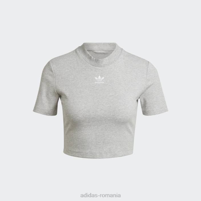 Adidas tricou decupat cu nervuri adicolor essentials gri mediu femei gri mediu 2JBN3130