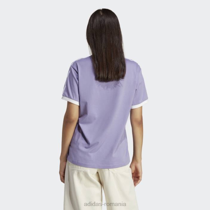 Adidas tricou lila adicolor classics cu 3 dungi femei liliac 2JBN9604