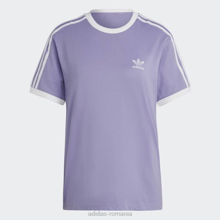 Adidas tricou lila adicolor classics cu 3 dungi femei liliac 2JBN9604