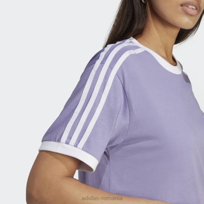 Adidas tricou lila adicolor classics cu 3 dungi femei liliac 2JBN9604