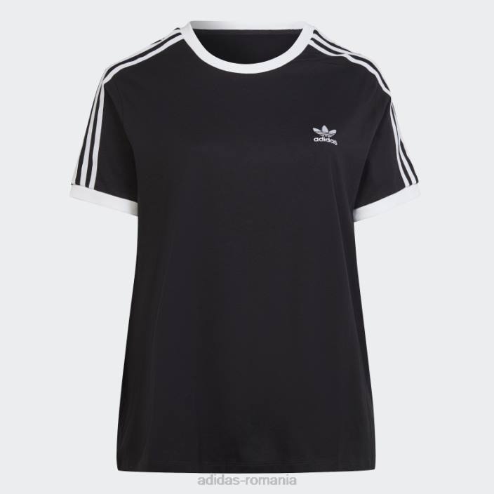 Adidas tricou negru adicolor classics cu 3 dungi (mărime plus) femei negru 2JBN16433