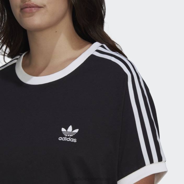 Adidas tricou negru adicolor classics cu 3 dungi (mărime plus) femei negru 2JBN16433